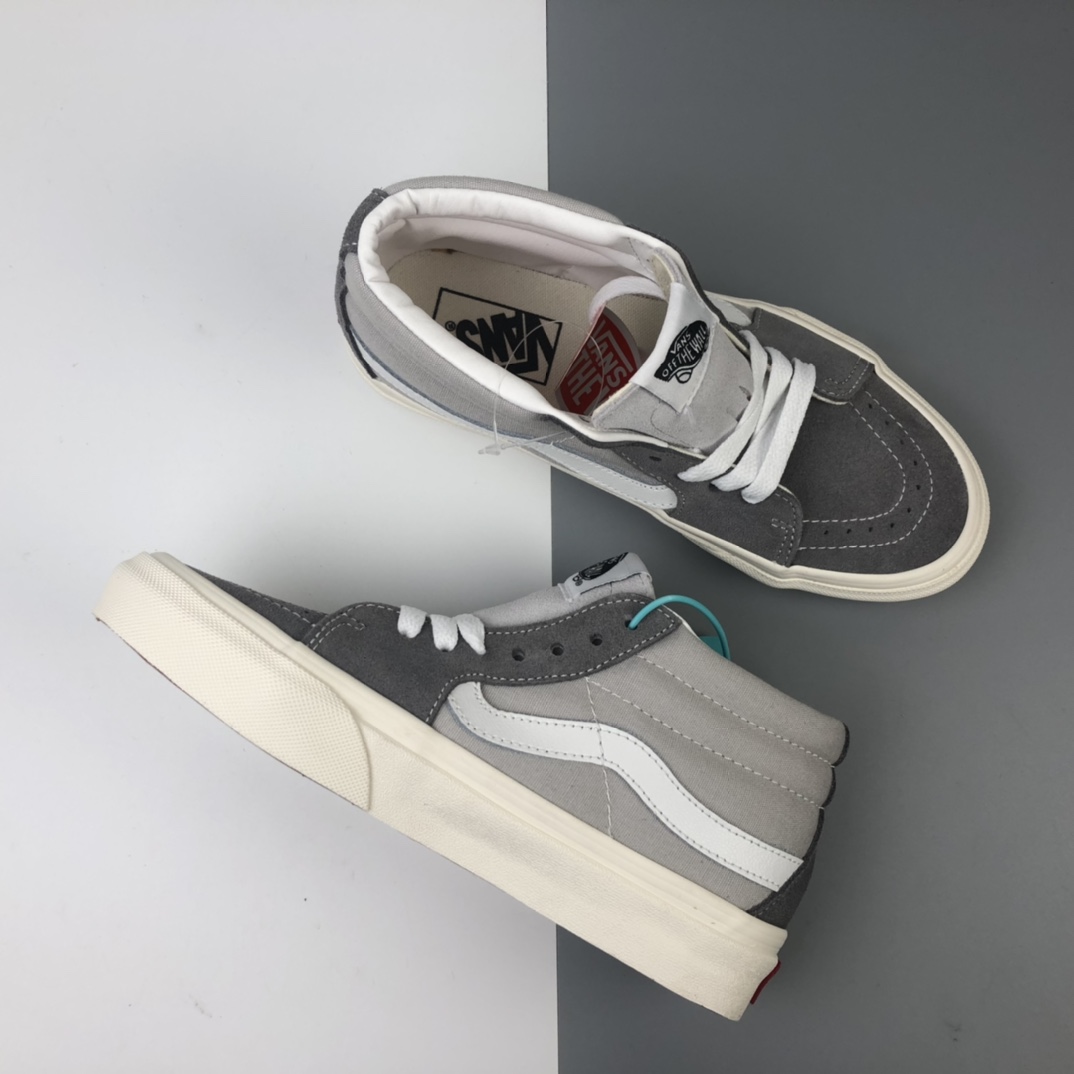 150 Vans SK8-Mid 简约灰撞色中帮休闲板鞋 VN0A3DZ32BR