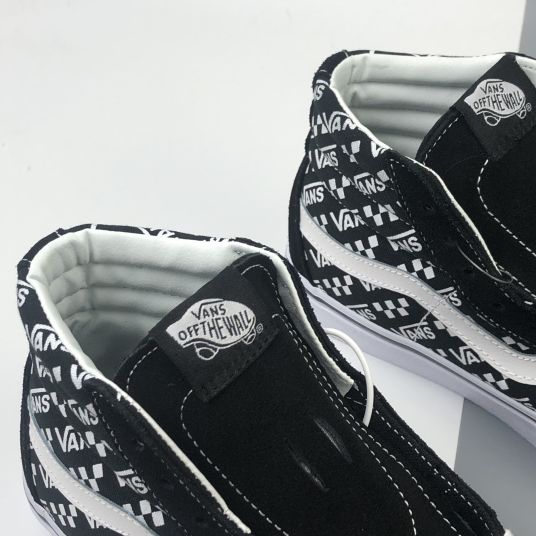 160 Vans Sk8-Hi Logo Repeat 印花黑白色经典系列高帮运动板鞋 VN0A4U3CTEZ