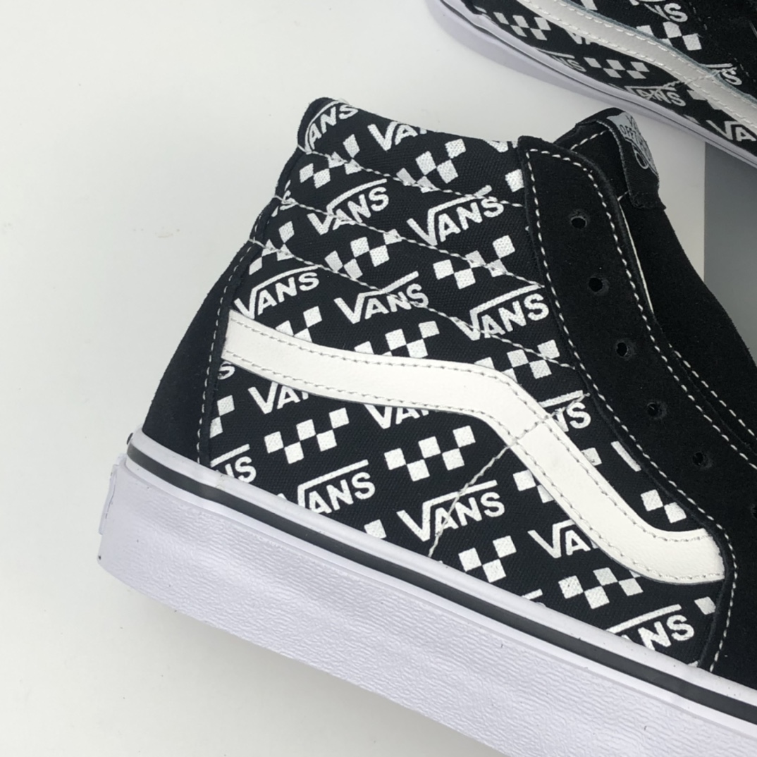 160 Vans Sk8-Hi Logo Repeat 印花黑白色经典系列高帮运动板鞋 VN0A4U3CTEZ