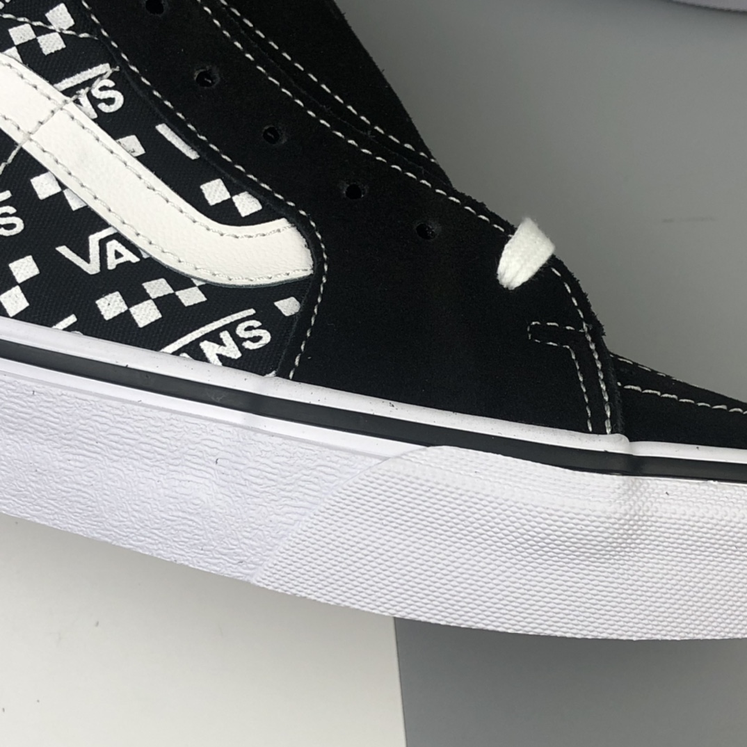 160 Vans Sk8-Hi Logo Repeat 印花黑白色经典系列高帮运动板鞋 VN0A4U3CTEZ