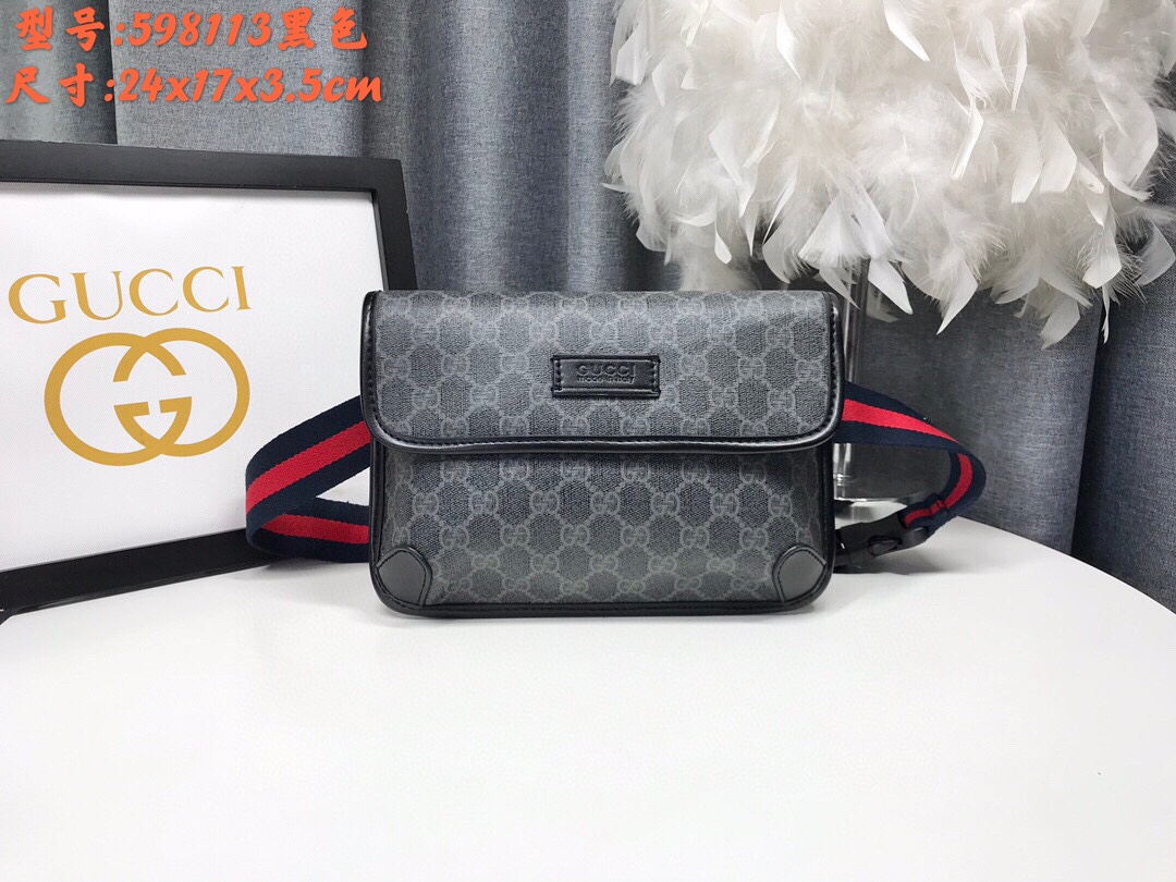 高品質な牛皮製ブラック腰包 - スタイリッシュなデザイン