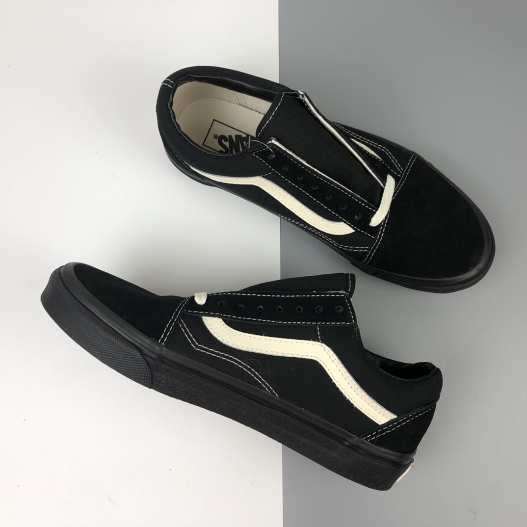 100 Vans Old Skool 万斯经典款黑武士配色休闲板鞋 VN0A4P3XTJ1