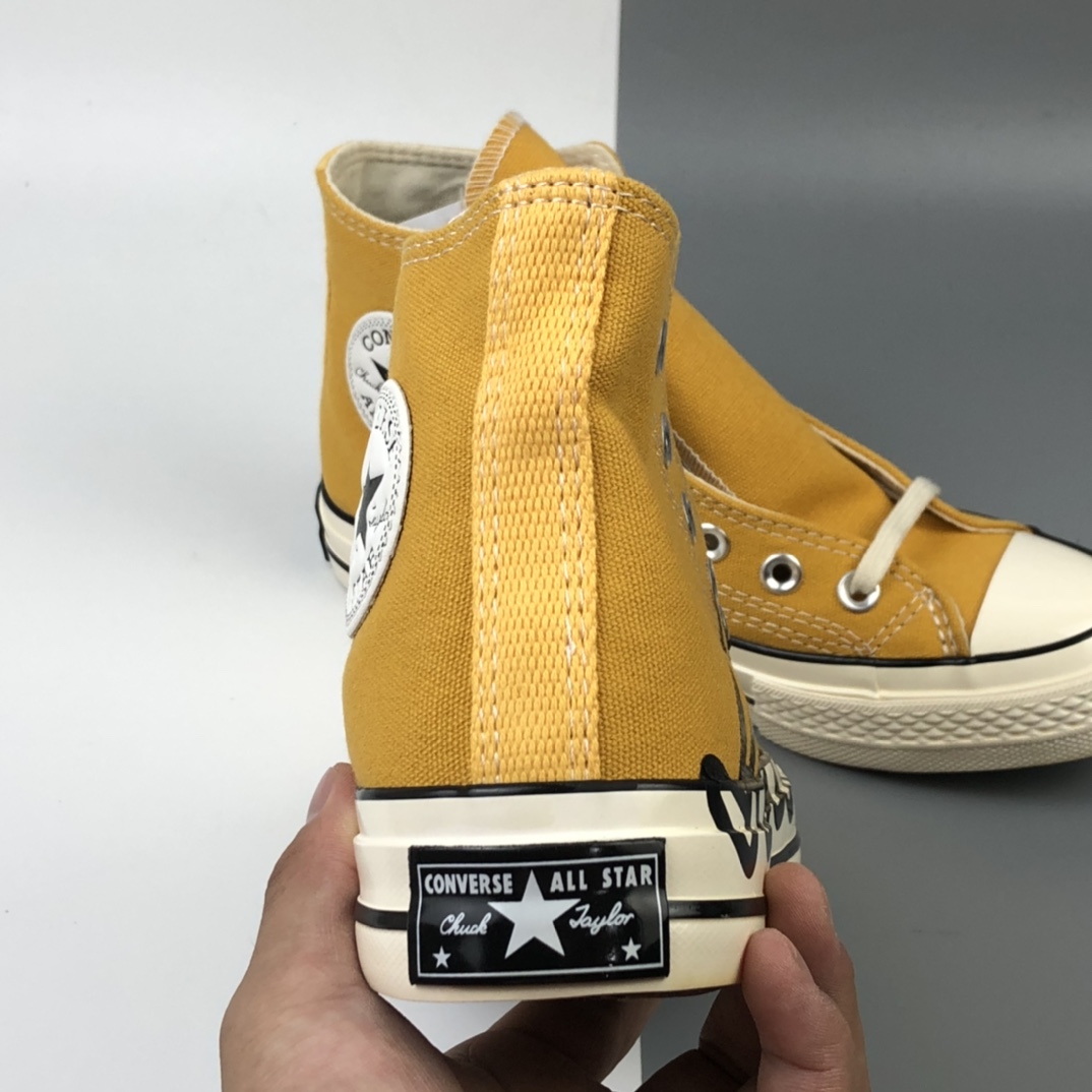 130 Converse Chuck 70s 拼接柠檬黄/黄色 签名款 159624C