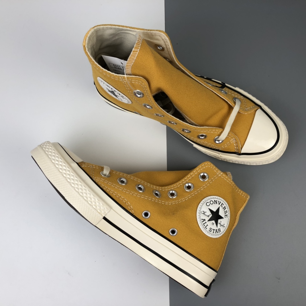 130 Converse Chuck 70s 拼接柠檬黄/黄色 签名款 159624C