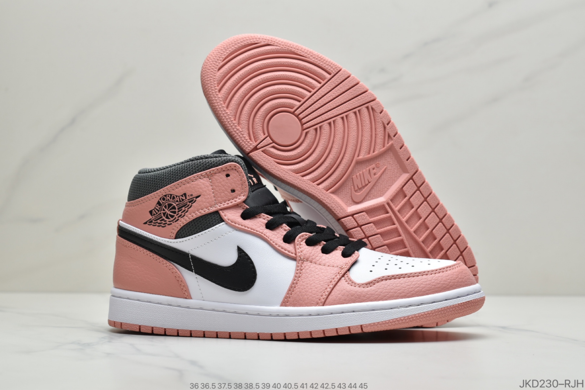 160 公司级Air Jordan 1 Low Mid “Pink Quartz”樱花粉其中 Mid 中帮555112-603