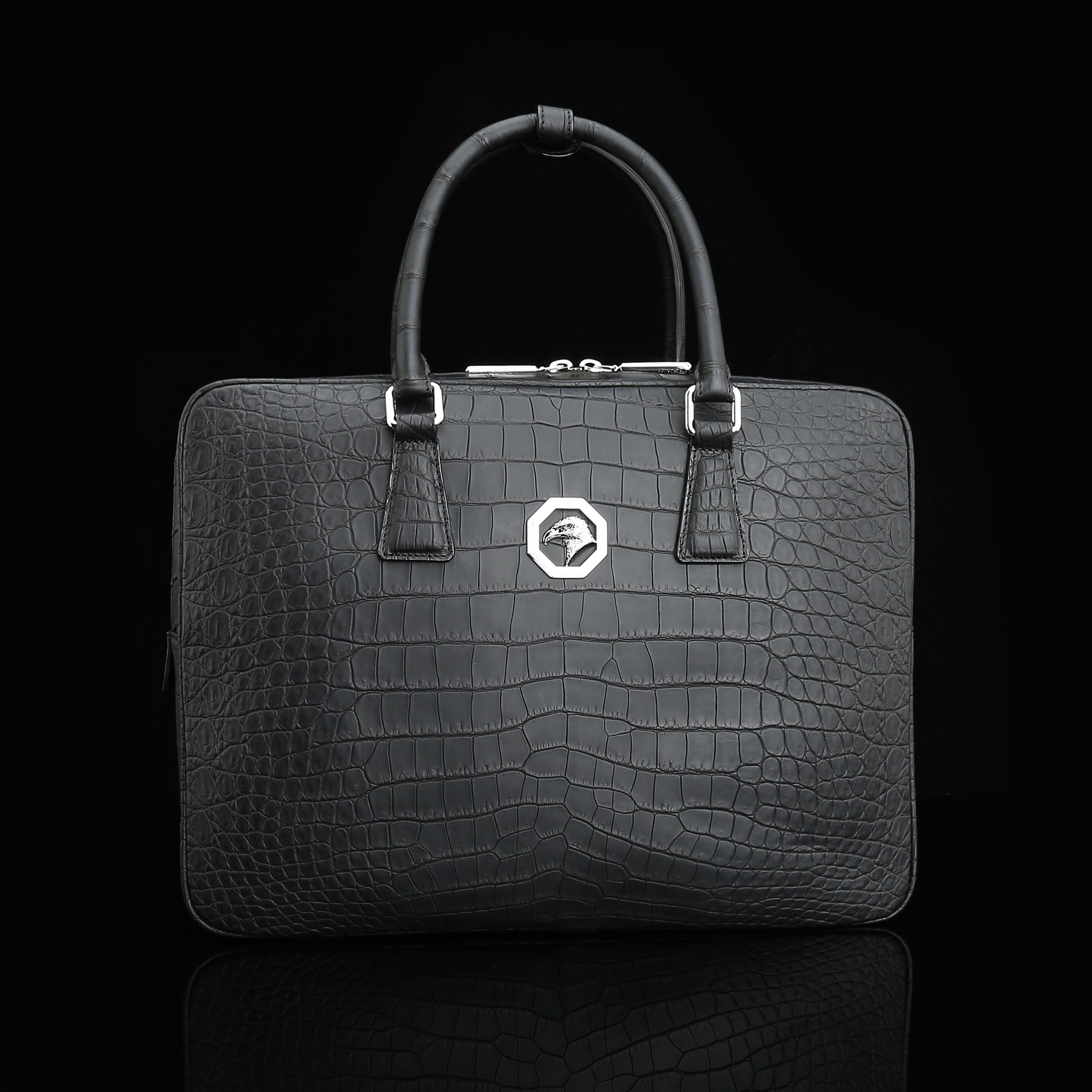 实拍图📸 国产 雾面鳄鱼肚皮🐊🐊史蒂芬 公文包💼⚠️纯钢五金 ⚠️【内里配头层牛皮】 尺寸 39*28*9💰3300