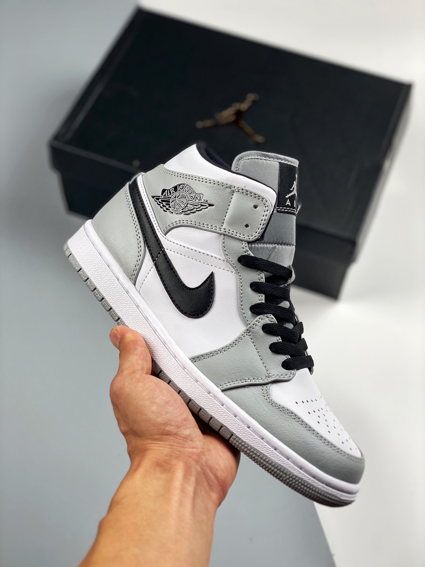 Air Jordan 1 Mid Smoke Gray "Small Dior" Tmall foreign trade customer order, highest craftsmanship on the market, mid-t…