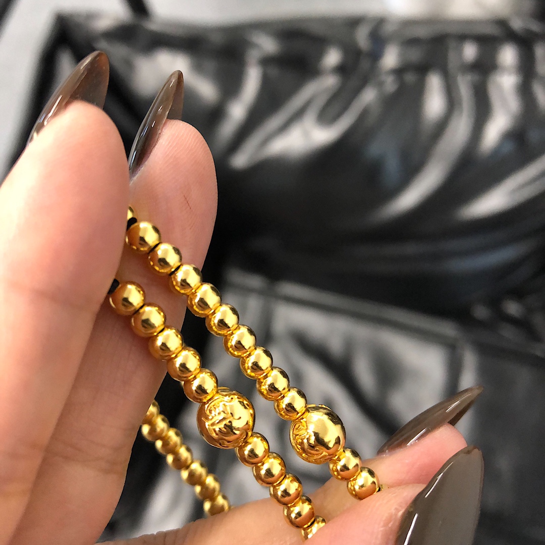 Chrome Hearts 开版 认准独家拍摄 (MZ)【新品上架】𝐂𝐡𝐫𝐨𝐦 𝐡𝐞𝐚𝐫𝐭𝐬 克罗心22𝐤金圆珠手链