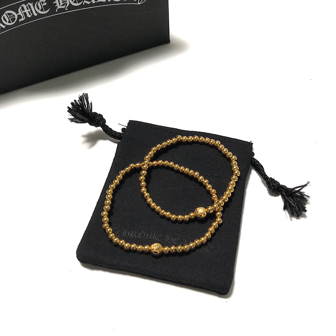 Chrome Hearts 开版 认准独家拍摄 (MZ)【新品上架】𝐂𝐡𝐫𝐨𝐦 𝐡𝐞𝐚𝐫𝐭𝐬 克罗心22𝐤金圆珠手链