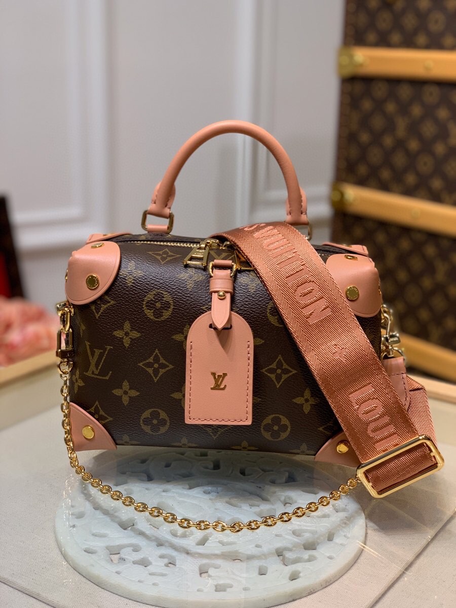 Louis Vuitton LV Petite Malle Bags Handbags Top Sale
 Pink Embroidery Monogram Canvas Chains M45531