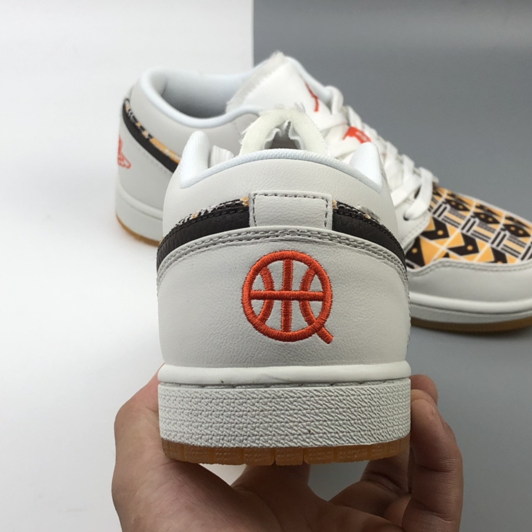 200 Nike Air Jordan 1 Low”Quai 54”AJ1乔丹一代低帮经典复古文化休闲运动篮球鞋“米黄黑图腾”CZ4155-100