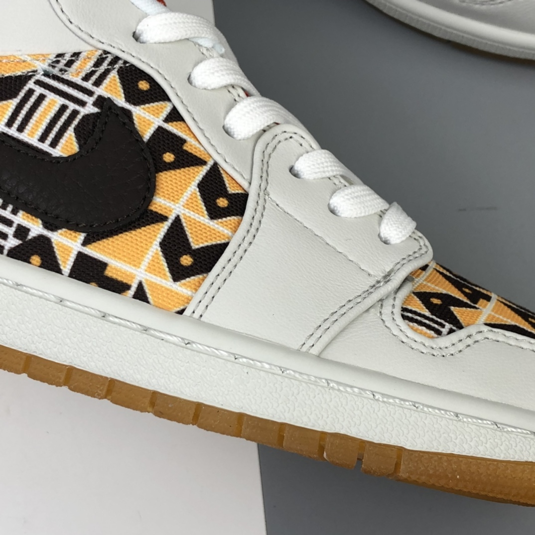 200 Nike Air Jordan 1 Low”Quai 54”AJ1乔丹一代低帮经典复古文化休闲运动篮球鞋“米黄黑图腾”CZ4155-100
