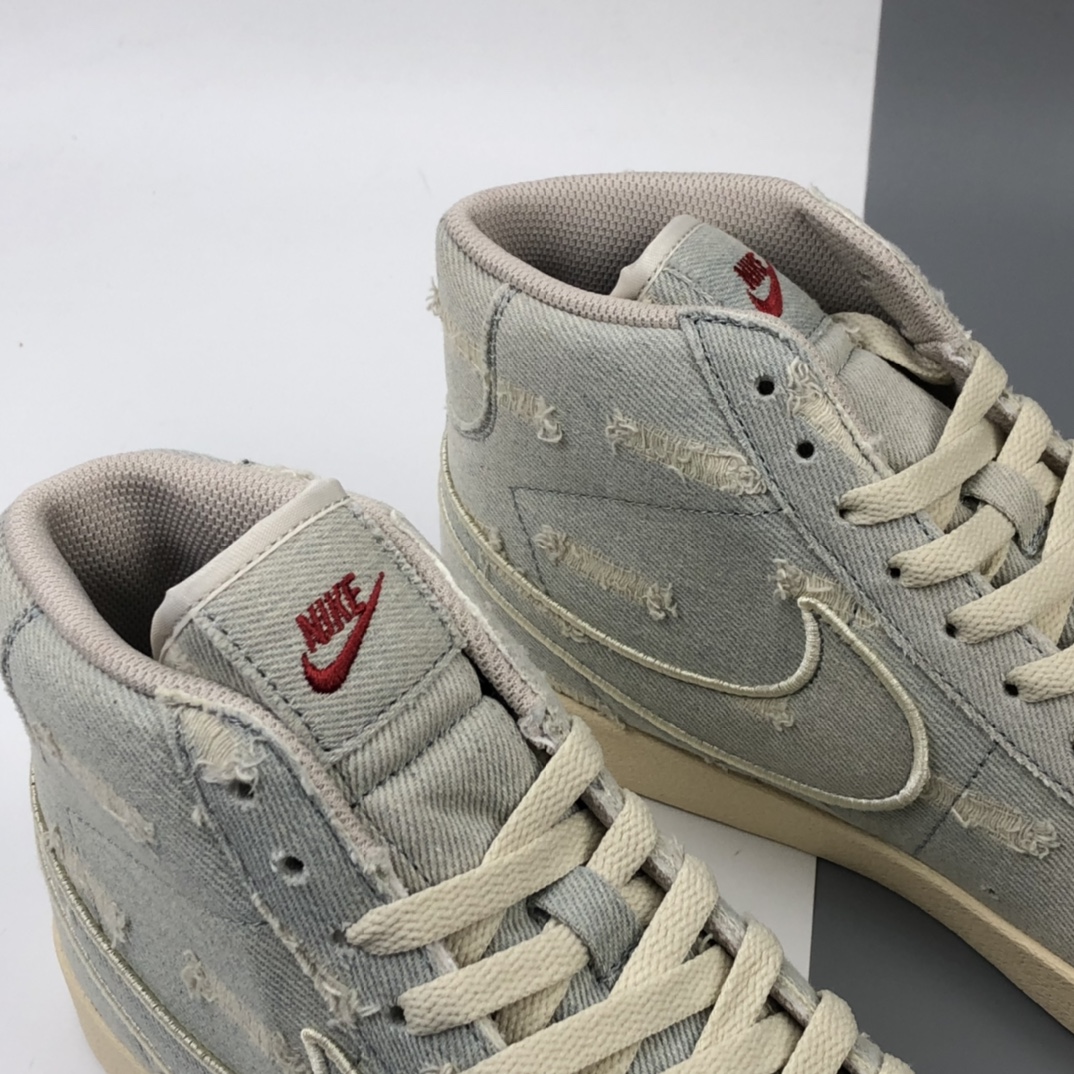160 Levi's Strauss x Nike Blazer Mid Retro 开拓者破洞牛仔 高帮百搭休闲运动板鞋 AV9375-007