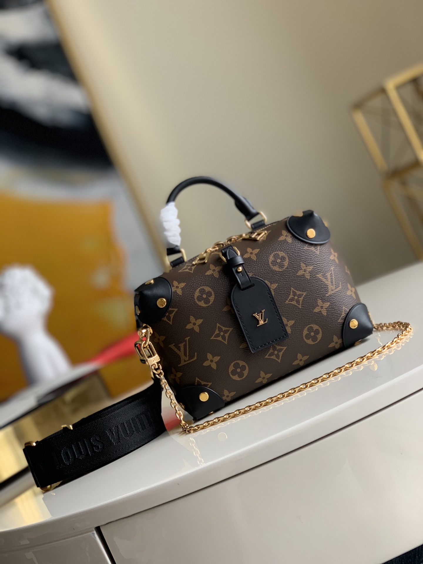 Shop the Best High Authentic Quality Replica
 Louis Vuitton LV Petite Malle Bags Handbags Embroidery Monogram Canvas Chains M45571