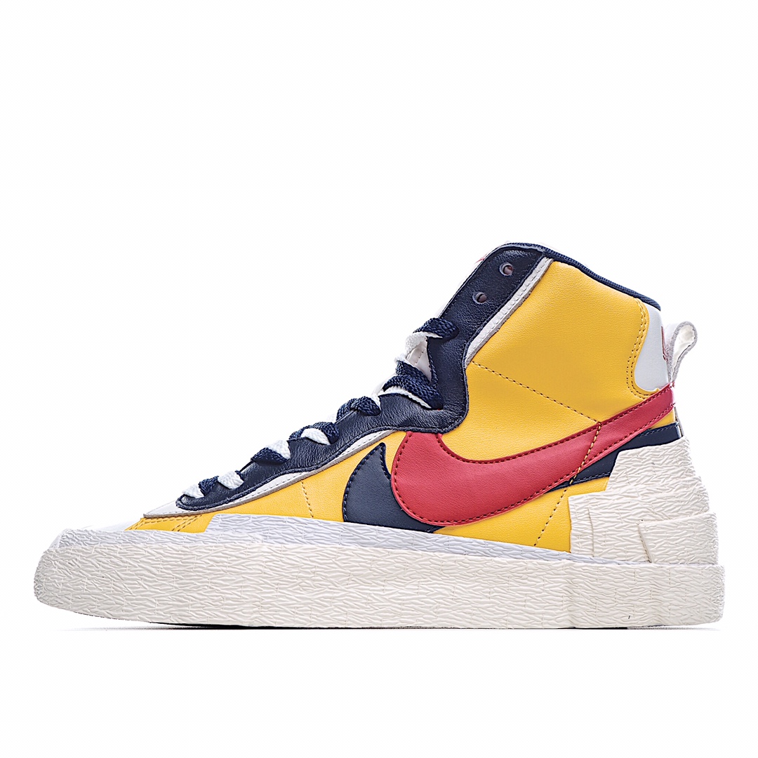H5 纯原版本 Sacai X Nike Blazer Mid 解构双勾走秀 联名款开拓者高帮休闲板鞋 原鞋开发 正确原厂同工序铝楦硫化工艺 七层纯手工贴合大底 原厂铝制楦头打造最佳完美鞋型 双层鞋舌外厚内薄 原纸板楦头完美后跟收腰（市面做不出这种效果区别土肥圆版本，最高复刻水准完美还原细节 与正品无任何差异‼BV0072- F5 0