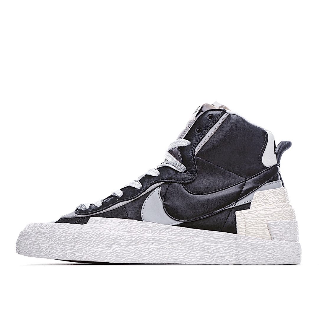 H5 纯原版本 Sacai X Nike Blazer Mid 解构双勾走秀 联名款开拓者高帮休闲板鞋 原鞋开发 正确原厂同工序铝楦硫化工艺 七层纯手工贴合大底 原厂铝制楦头打造最佳完美鞋型 双层鞋舌外厚内薄 原纸板楦头完美后跟收腰（市面做不出这种效果区别土肥圆版本，最高复刻水准完美还原细节 与正品无任何差异‼BV0072-002