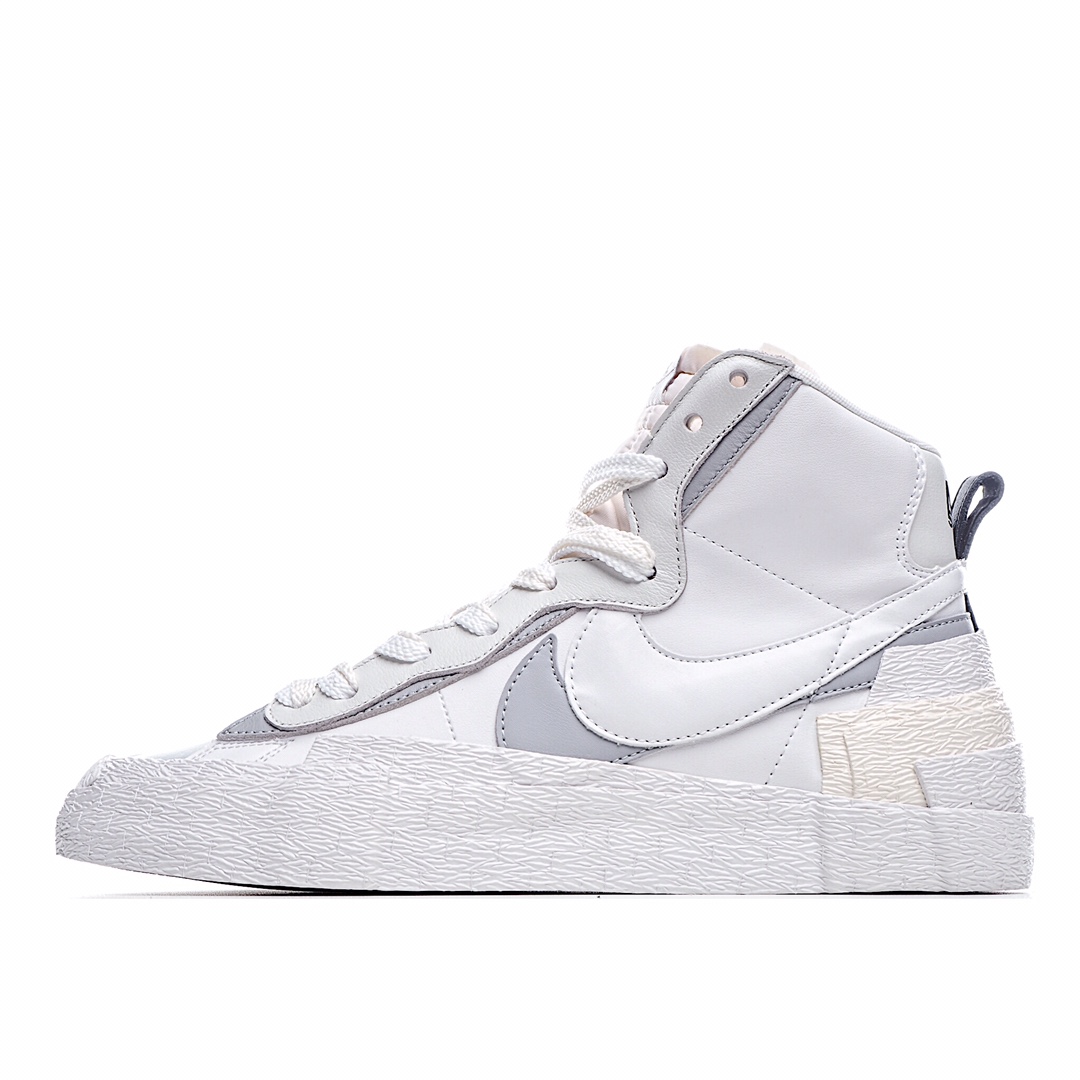 H5 纯原版本 Sacai X Nike Blazer Mid 解构双勾走秀 联名款开拓者高帮休闲板鞋 原鞋开发 正确原厂同工序铝楦硫化工艺 七层纯手工贴合大底 原厂铝制楦头打造最佳完美鞋型 双层鞋舌外厚内薄 原纸板楦头完美后跟收腰（市面做不出这种效果区别土肥圆版本，最高复刻水准完美还原细节 与正品无任何差异‼BV0072- F5