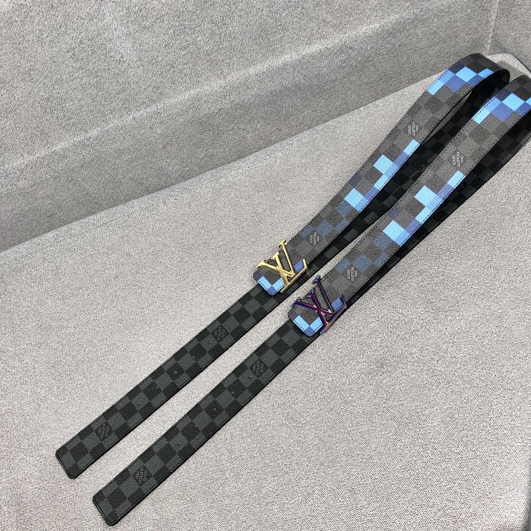 Louis Vuitton Belts Black Grid