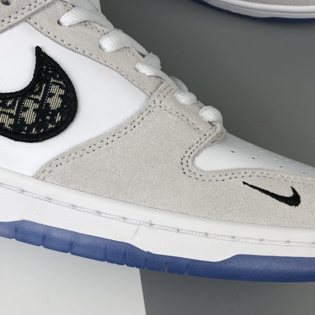 270 Dior x NK SB Dunk Low 迪奥提花联名 扣篮系列复古低帮休闲运动滑板板鞋 BQ6817-002
