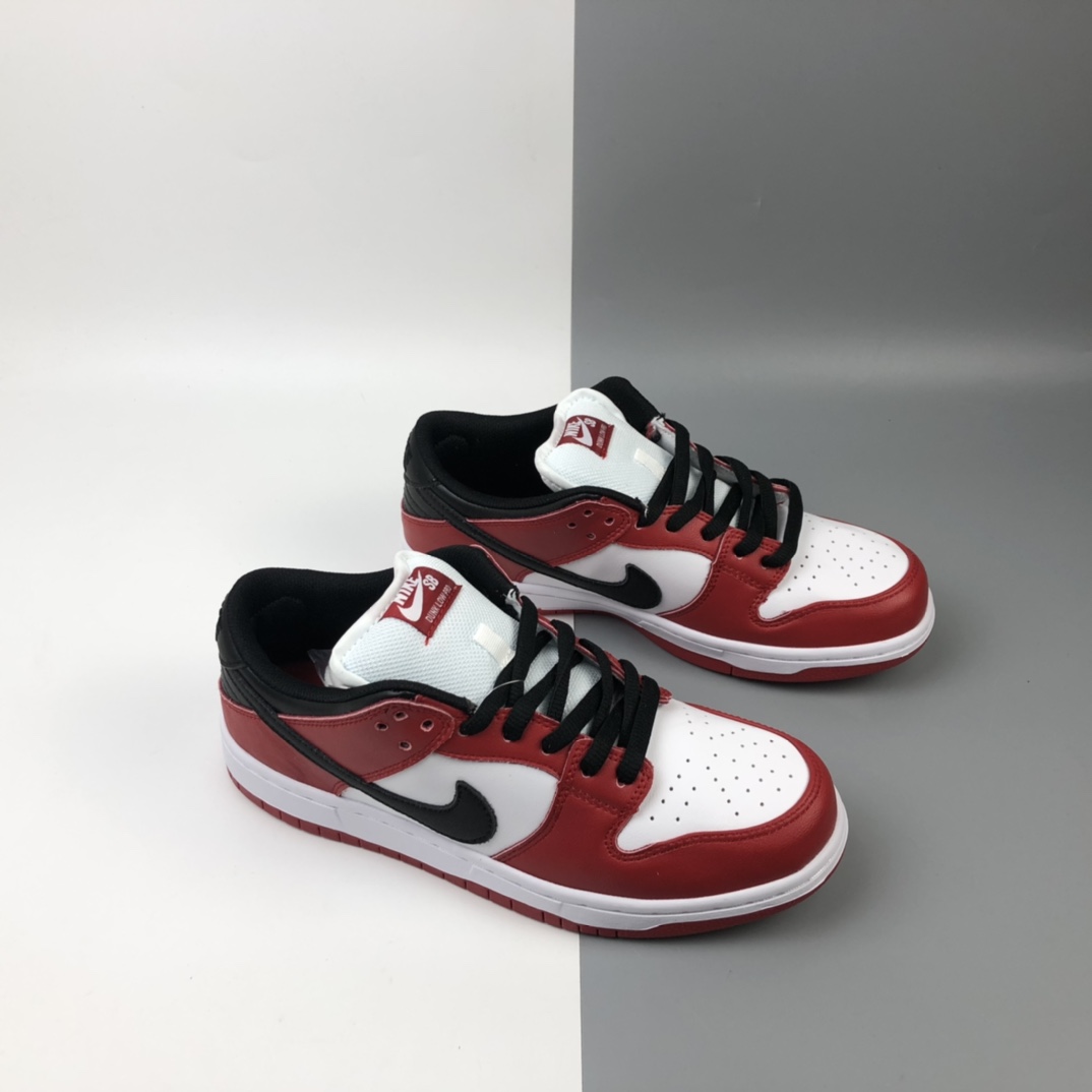 170  Nike SB Dunk Low Pro 芝加哥 扣篮系列复古头层低帮休闲运动滑板鞋 BQ6817-600