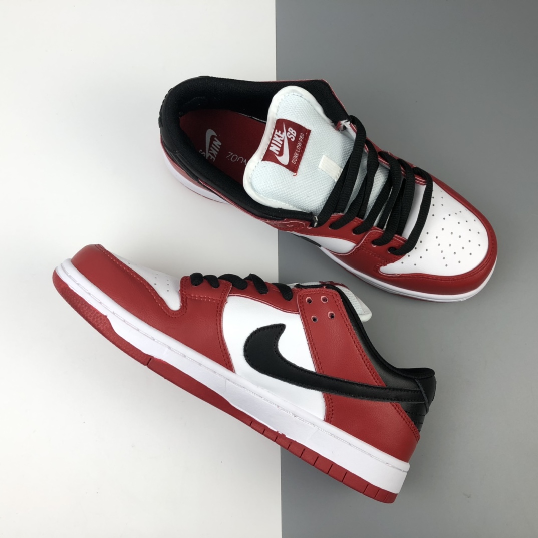 170  Nike SB Dunk Low Pro 芝加哥 扣篮系列复古头层低帮休闲运动滑板鞋 BQ6817-600