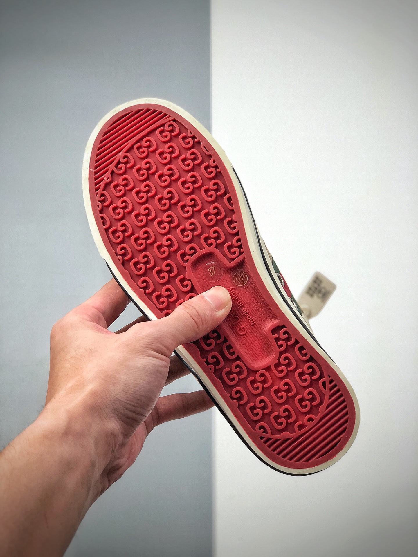 390 芯片代购版 专柜礼盒包装 GUCCI Tennis 1977 Print Sneaker