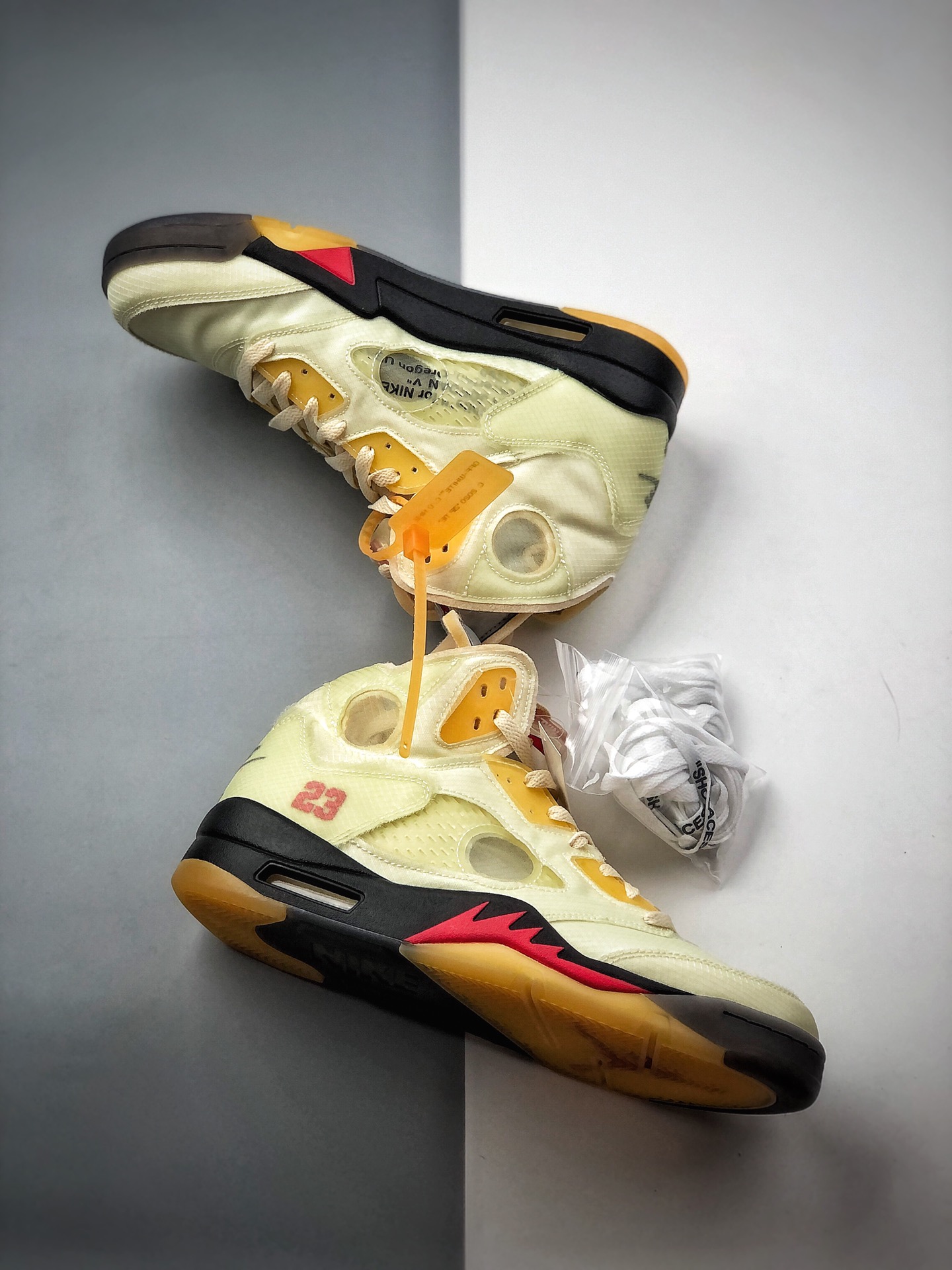 500  Air Jordan 5   OFF - WHITE 联名款  AJ5 ow 乔丹5代篮球鞋