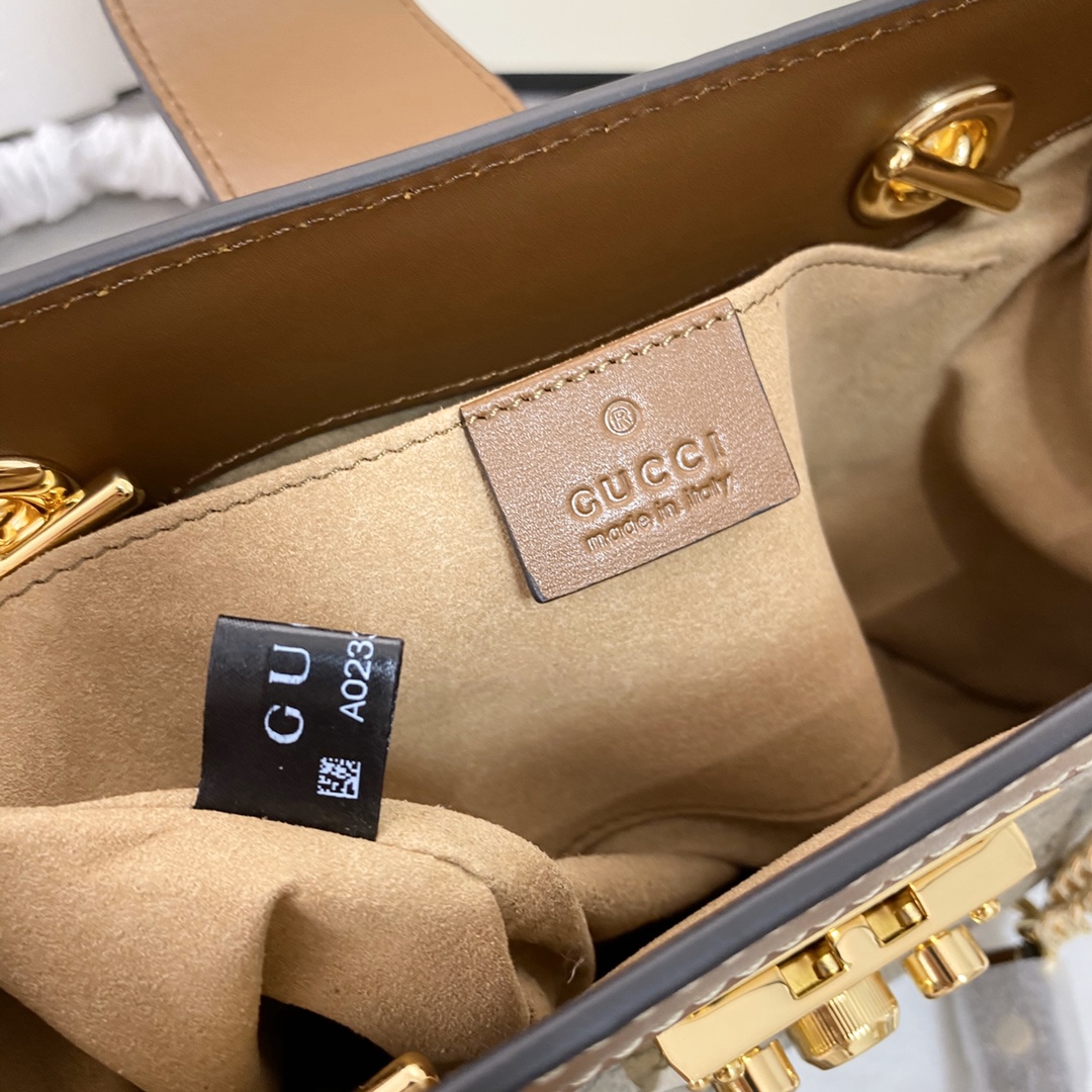 Gucci padlock链条包 棕色