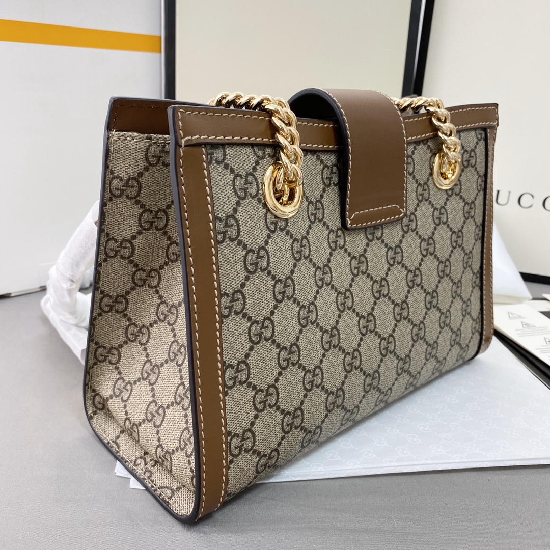 Gucci padlock链条包 棕色
