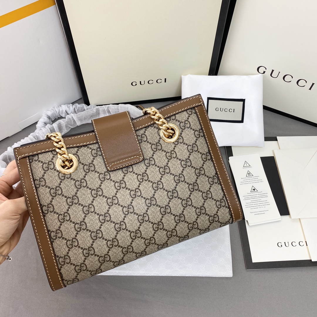 Gucci padlock链条包 棕色