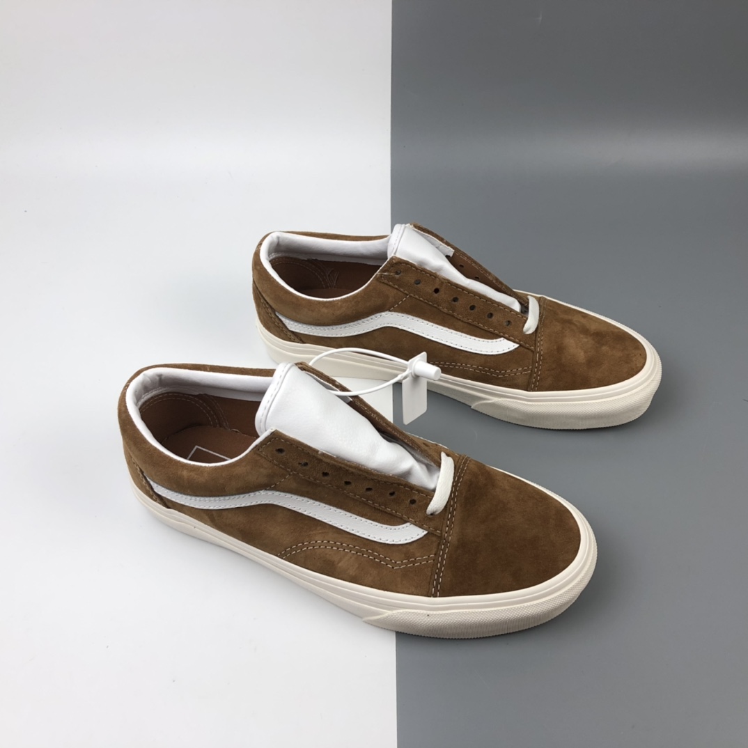 160 Vans Old Skool Pig Suede 小红书爆款油画棕低帮休闲板鞋 VN0A4BV518M