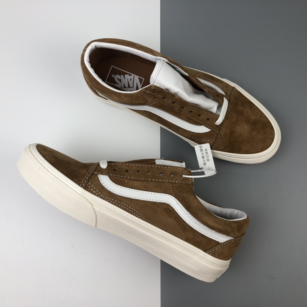 160 Vans Old Skool Pig Suede 小红书爆款油画棕低帮休闲板鞋 VN0A4BV518M