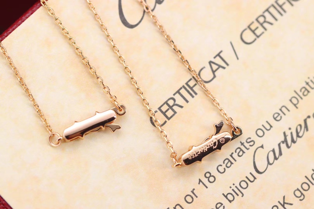 Cartier 卡地亚 玫瑰金色LOVE满钻圆饼 锁骨项链