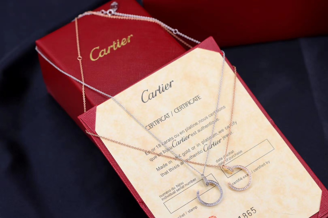 Cartier 卡地亚 Cartier 玫瑰金 满钻钉子锁骨项链
