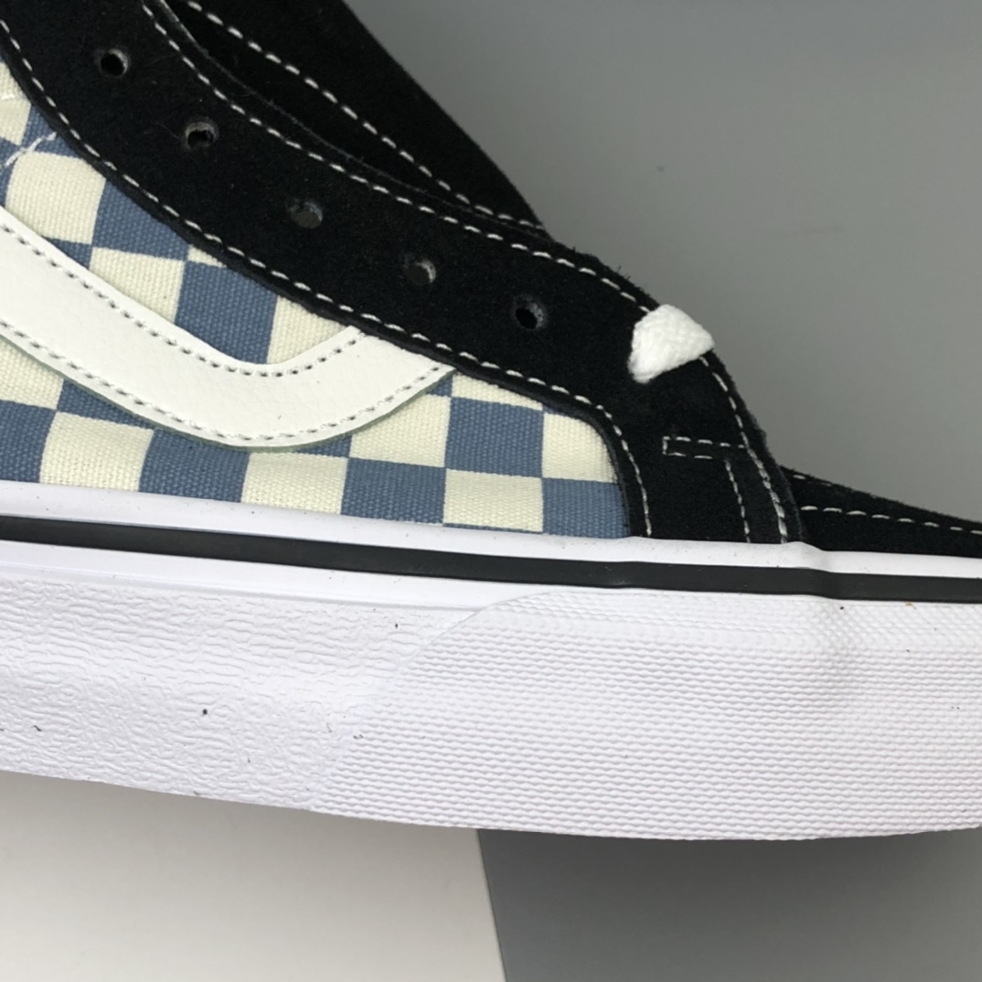 160 Vans SK8-Hi Vlt Lx 蒂芙尼蓝棋盘格高帮休闲板鞋 VN0A4CS5W43