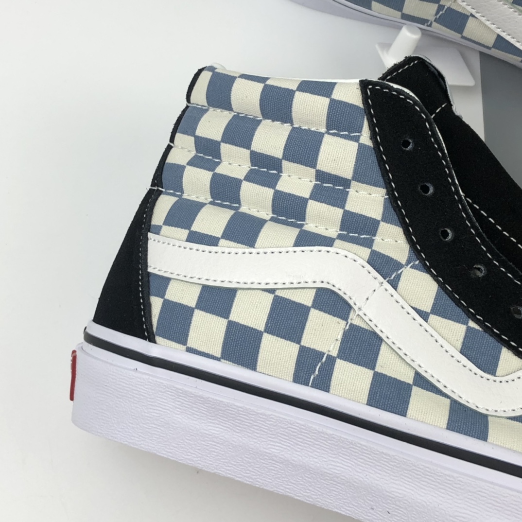 160 Vans SK8-Hi Vlt Lx 蒂芙尼蓝棋盘格高帮休闲板鞋 VN0A4CS5W43