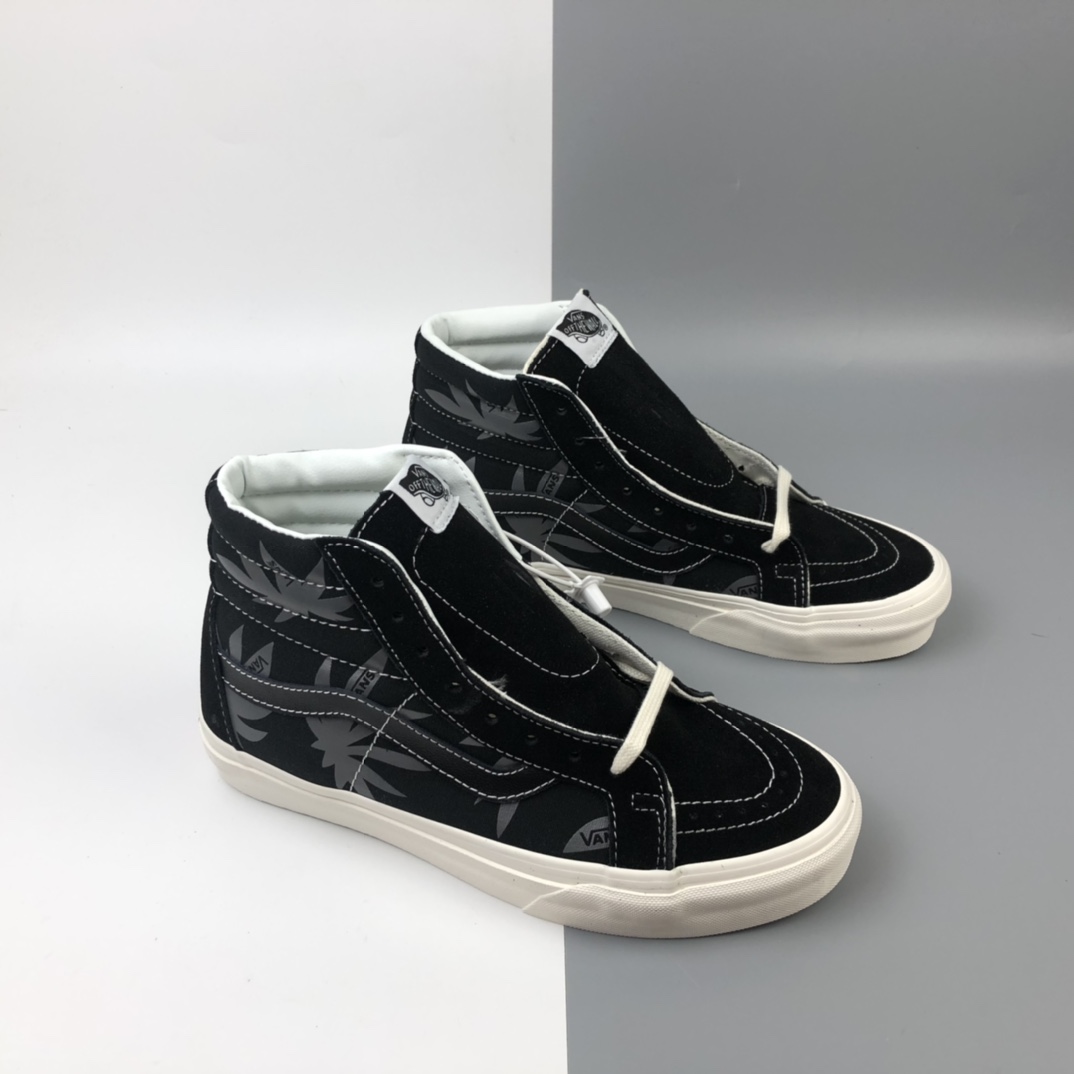 160 Vans SK8-Hi 黑色棕榈叶高帮休闲板鞋 VN0A4CS5W43