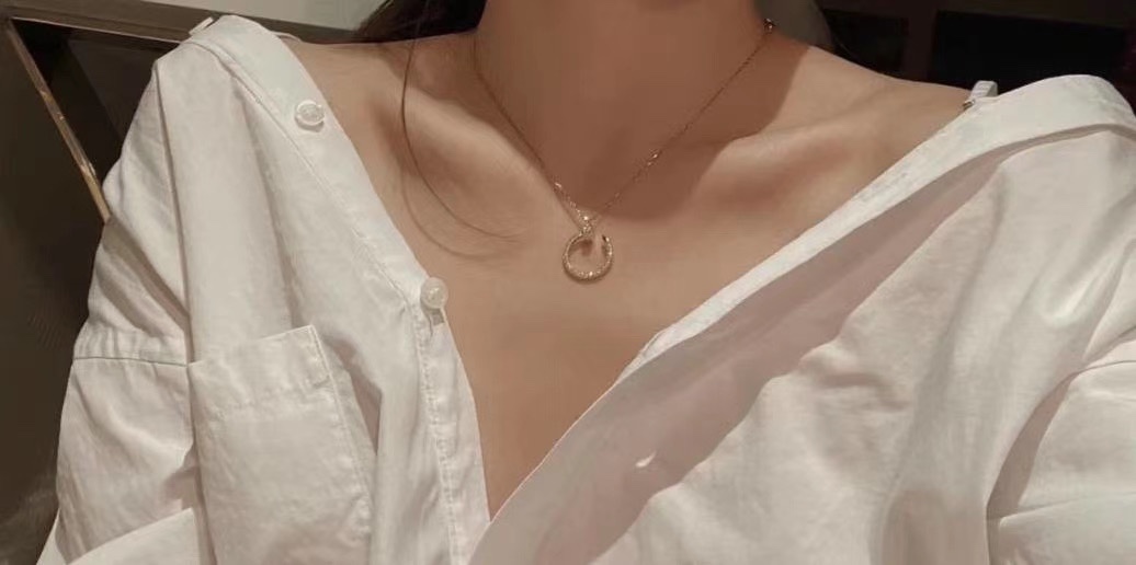 Cartier 卡地亚 Cartier 玫瑰金 满钻钉子锁骨项链