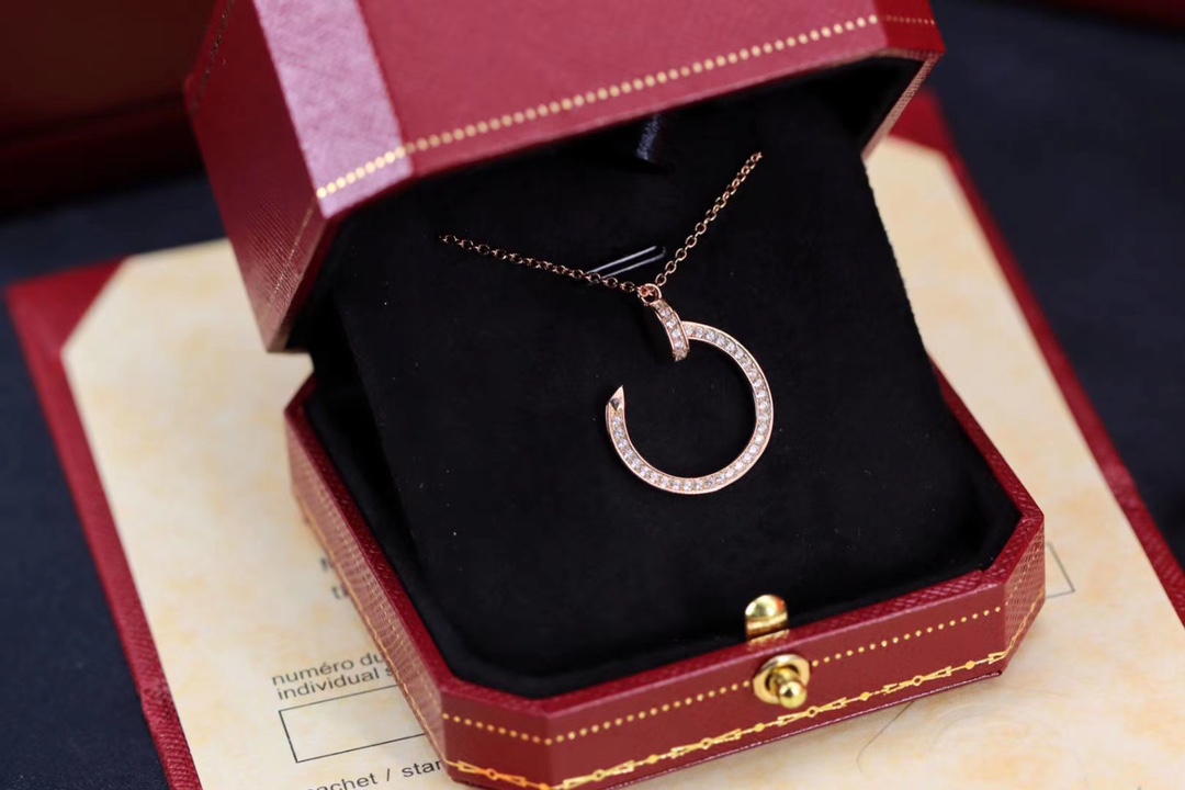 Cartier 卡地亚 Cartier 玫瑰金 满钻钉子锁骨项链