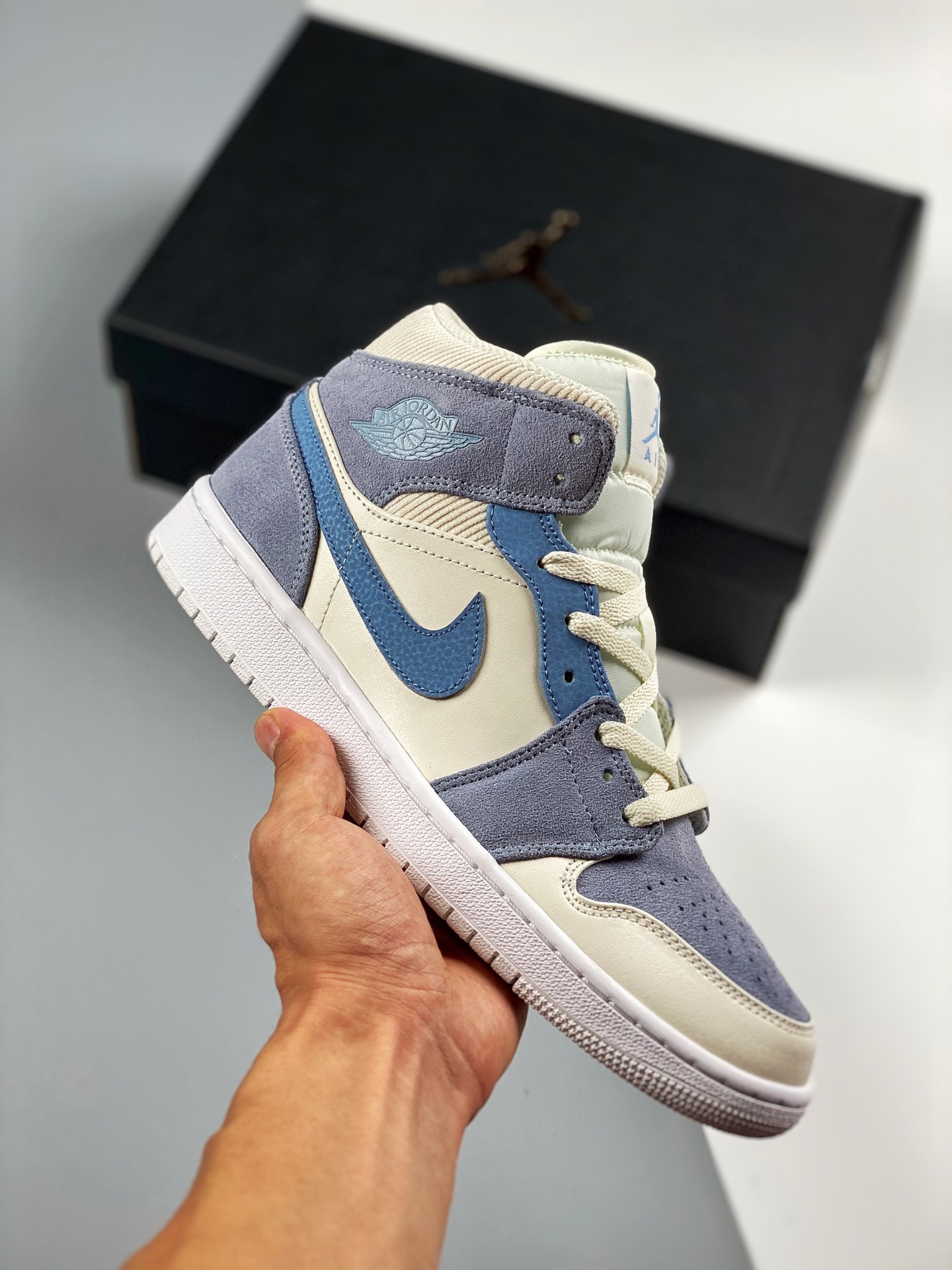 Air Jordan 1 Mid Gray Blue Tmall foreign trade customer order, highest craftsmanship on the market, mid-top series, new…