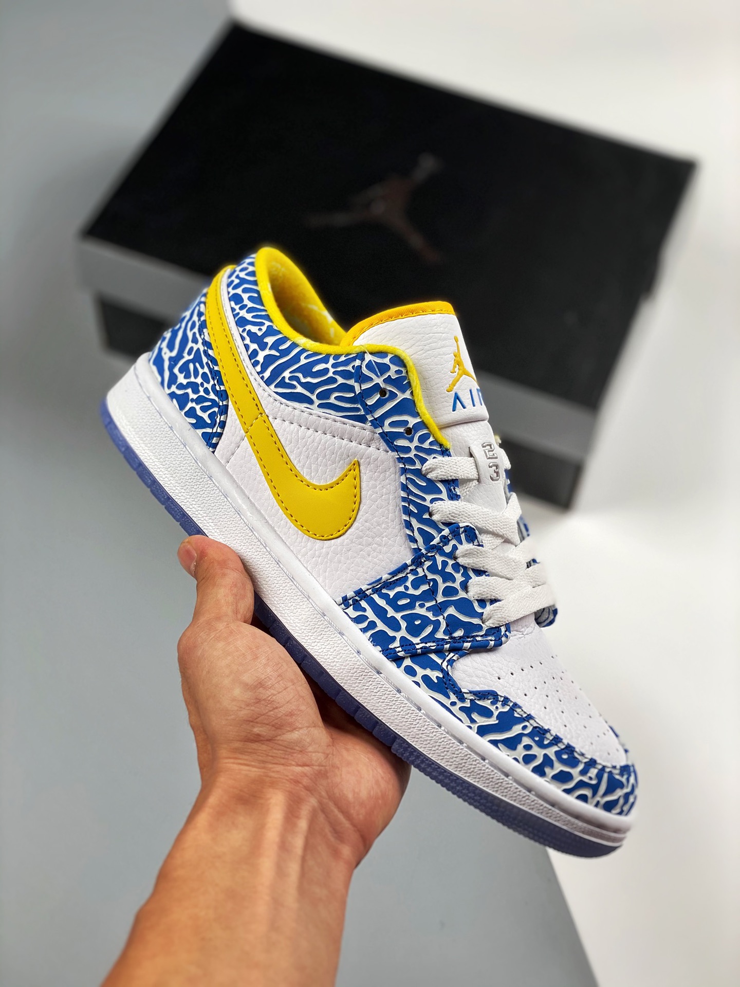 Air Jordan 1 LOW Yellow Blue AJ1 Low-top casual skate shoe, synchronized official colorway, the only exclusive top-laye…