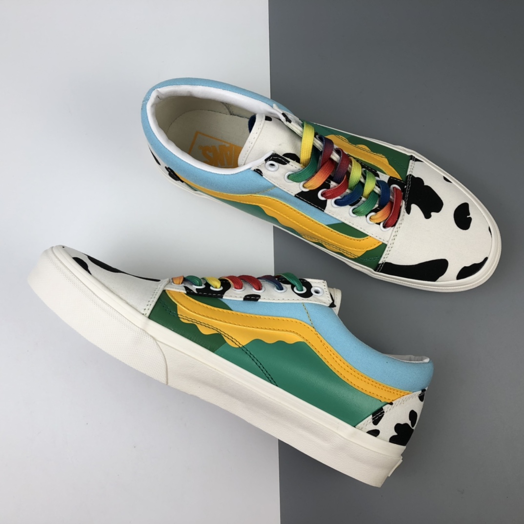 160 Vans Old Skool - Ben & Jerry 冰淇淋奶牛联名定制款休闲板鞋 VN0A4BVE21C