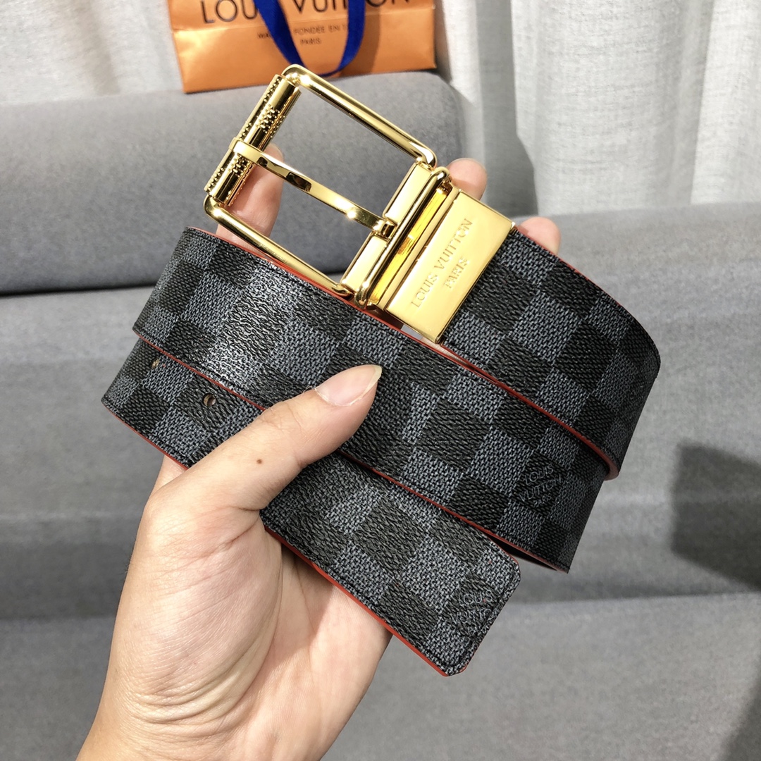 Louis Vuitton Belts Calfskin Canvas Cowhide