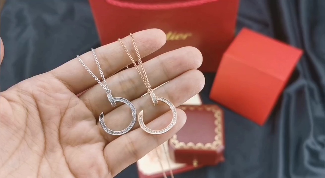 Cartier 卡地亚 Cartier 玫瑰金 满钻钉子锁骨项链