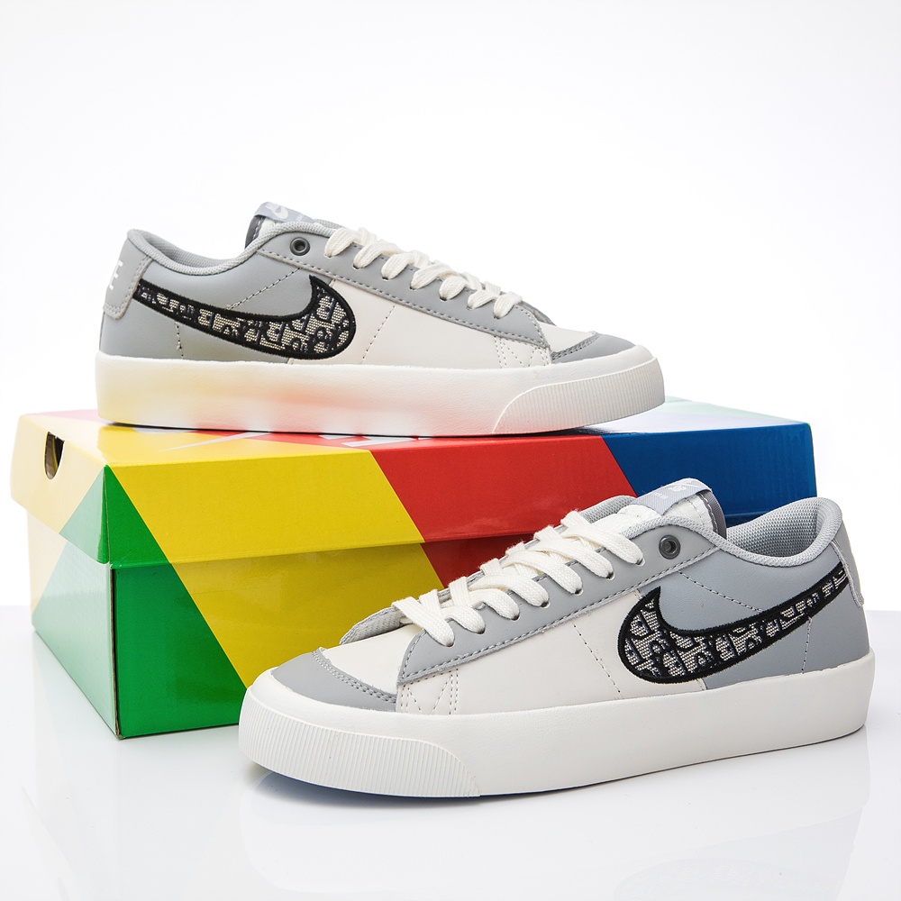 Authentic standard half size NIKE SB ZOOM BLAZER LOW PRO GT QS Dior new co-branded LOW top 