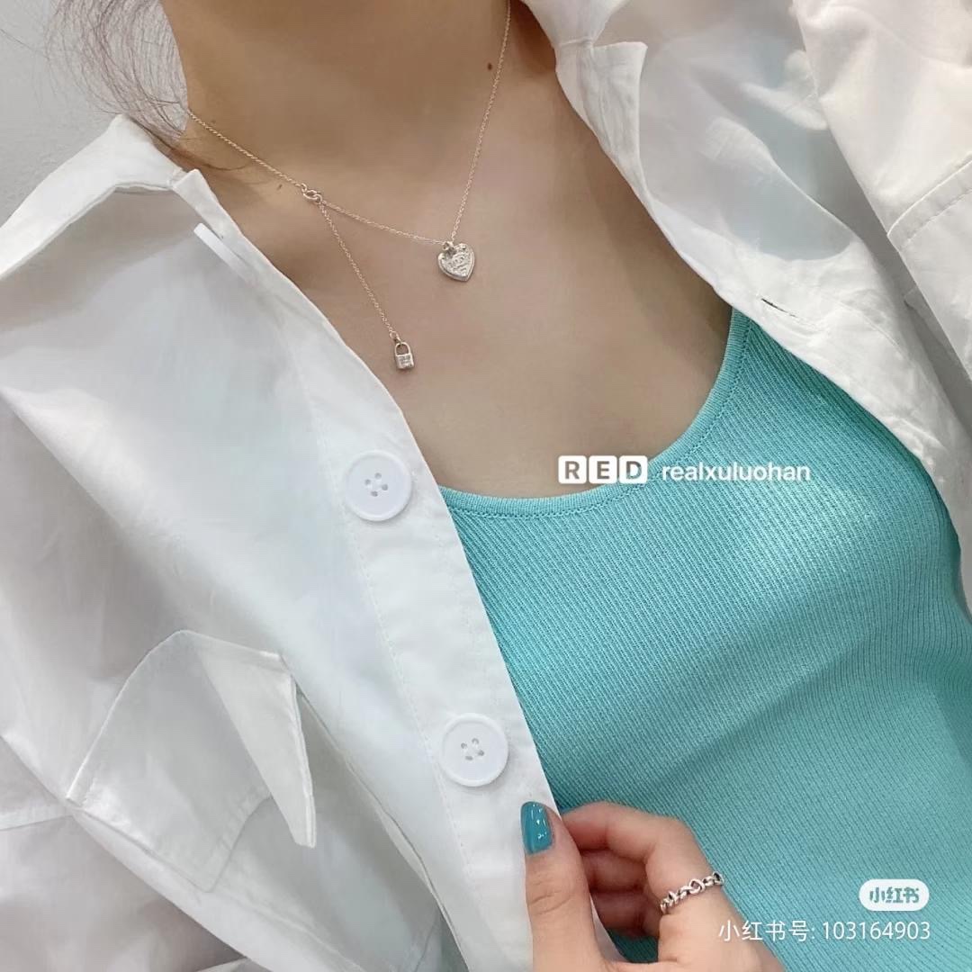 Tiffany & Co. Tiffany&Co. 心锁 纯银 锁骨项链