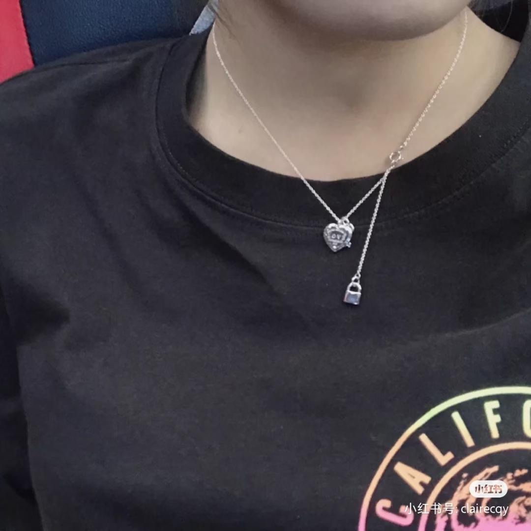 Tiffany & Co. Tiffany&Co. 心锁 纯银 锁骨项链