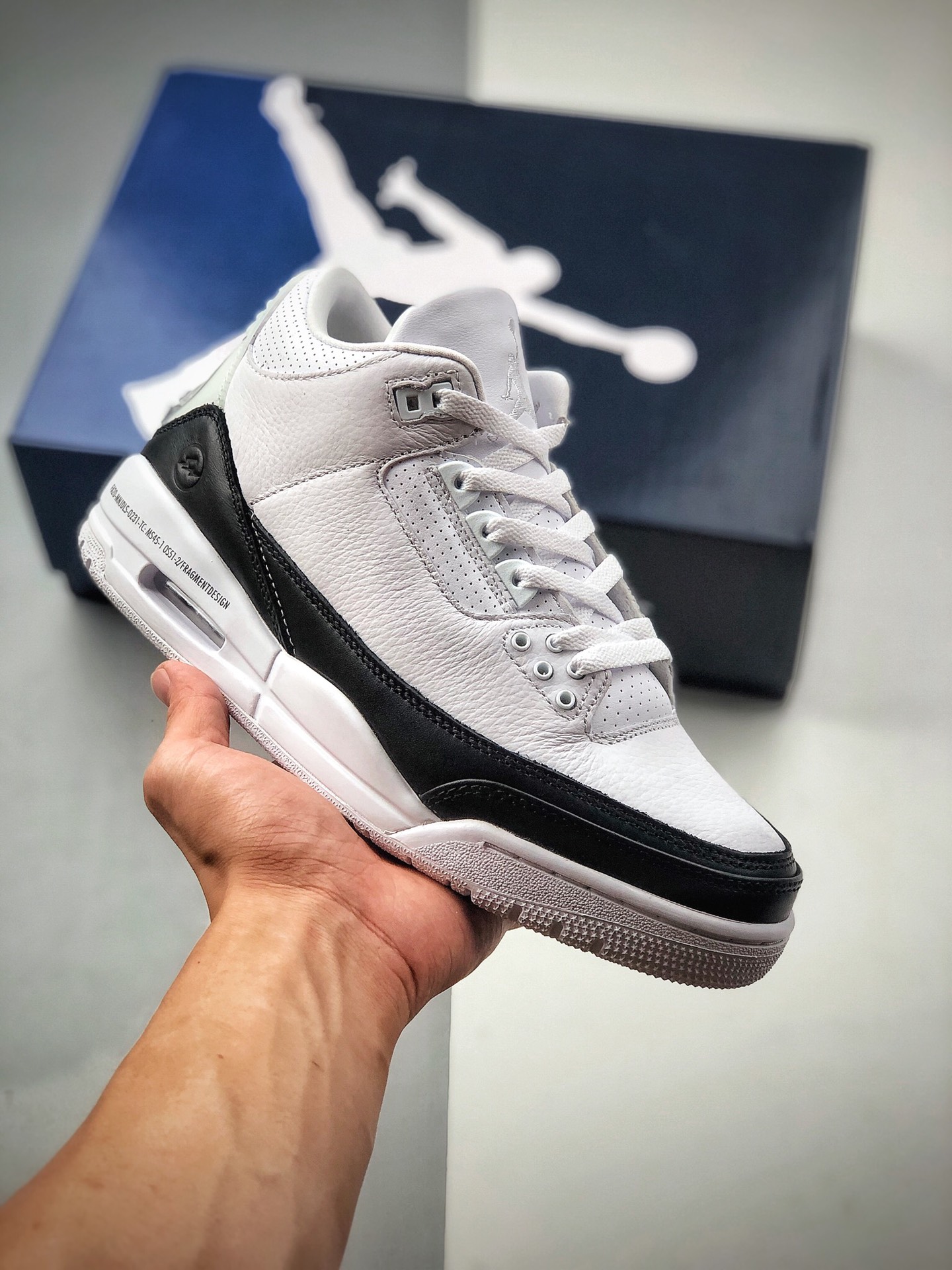 430 Fragment Design x Air Jordan 3  AJ3藤原浩闪电联名 黑白熊猫DA3595-100