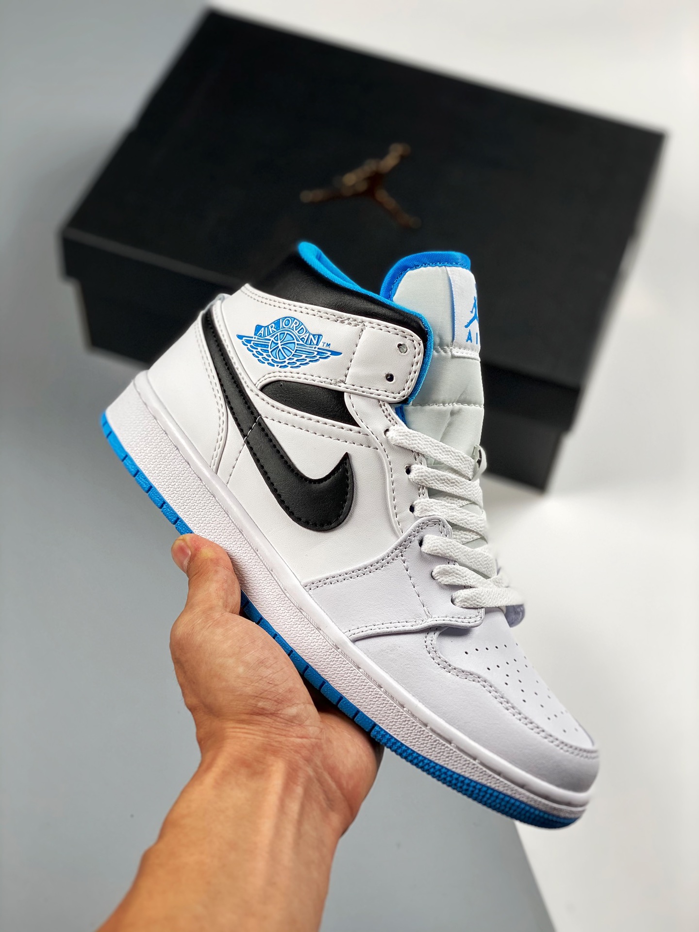 Air Jordan 1 Mid Azul Láser Pedido de cliente de comercio exterior de Tmall La mejor artesanía del mercado Serie media …