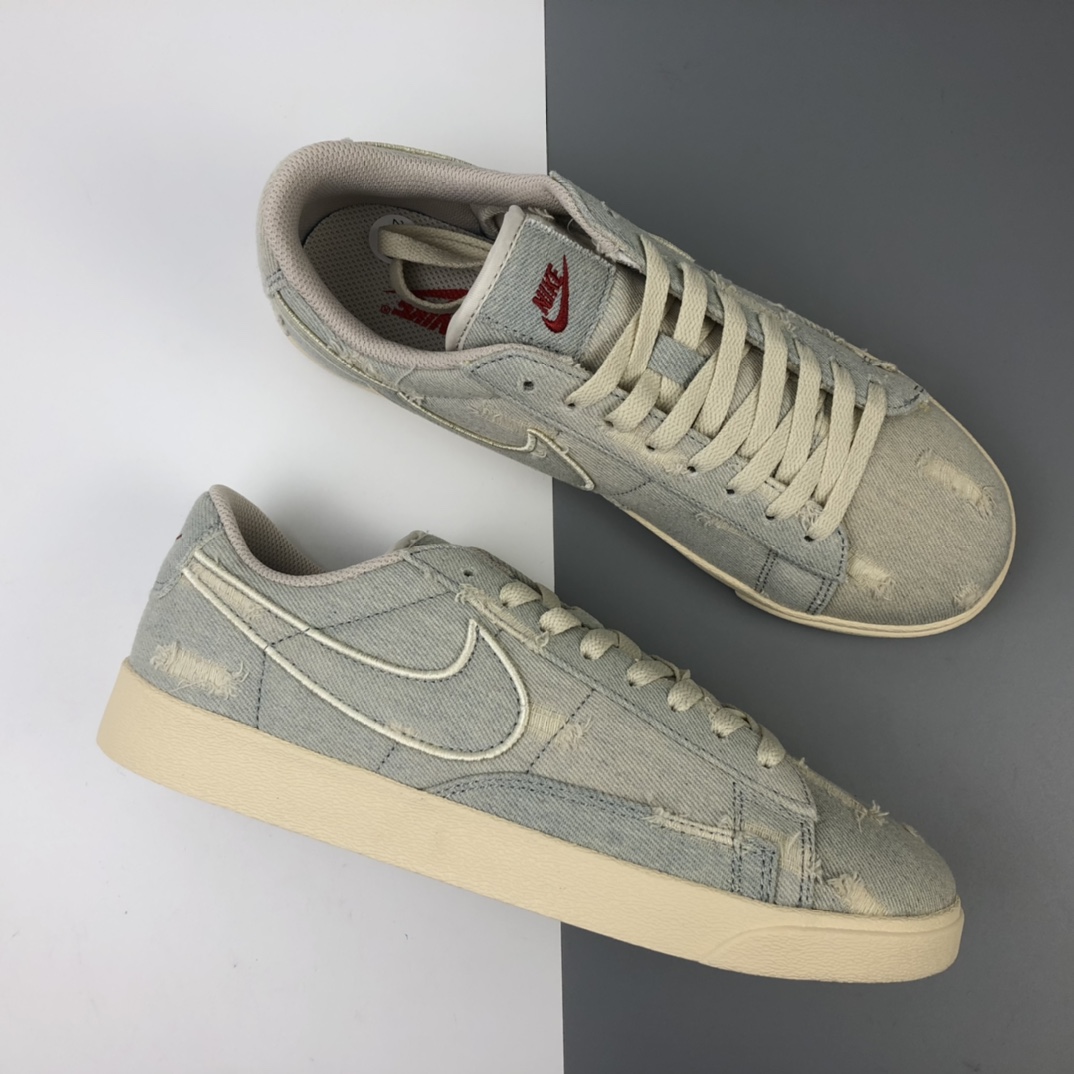 150 Levi's Strauss x Nike Blazer Low LX 开拓者破洞牛仔 低帮百搭休闲运动板鞋 AV9376-006